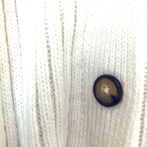 Designer Ribbed Knit Cardigan w/ Detachable Faux Fur Collar & Belt Sz L - Picture 7 of 12